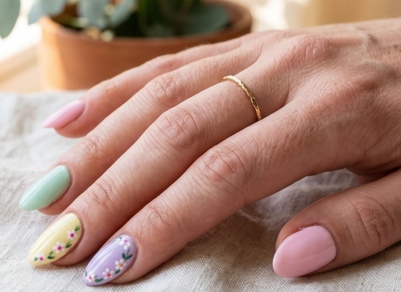 Flower Nails in Pastell